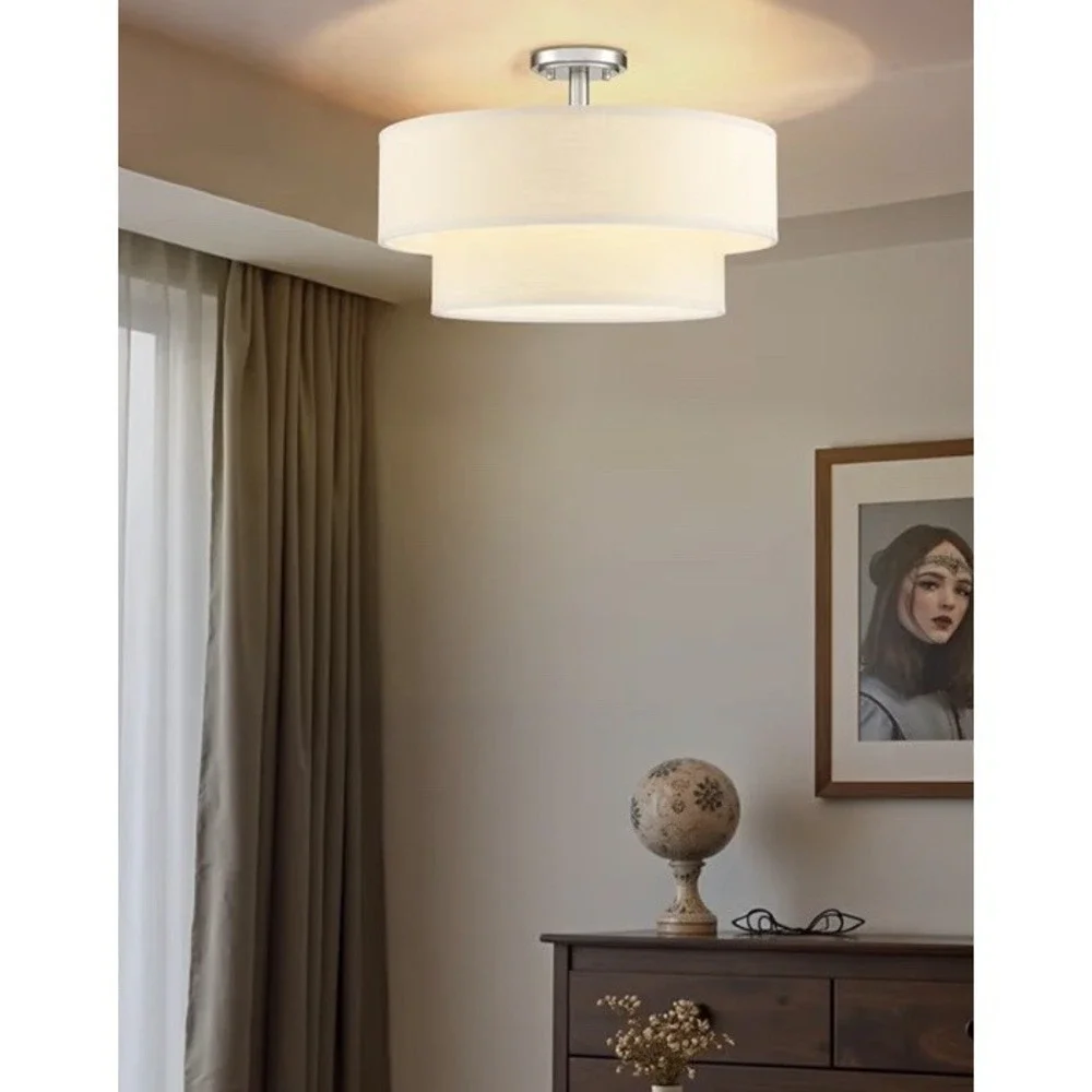 Lights 15 Inch Semi Flush Mount Close to Ceiling Light Fixture,